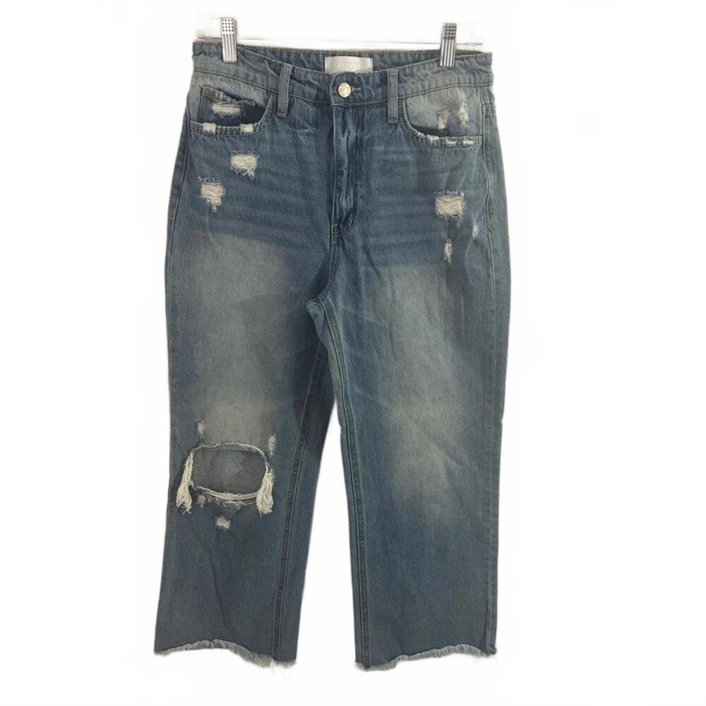 Size 28 Vervet Leslie Super‎ High Waisted Cropped Flare Jeans Light Blue